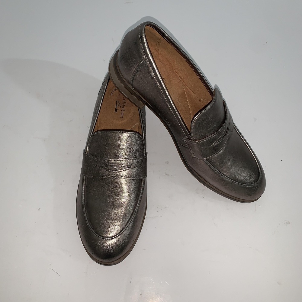 Clarks Trish Rose Shoes Womens Size 8 Gold Metallic Loafers Flats Comfort